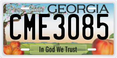 GA license plate CME3085