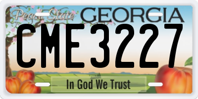 GA license plate CME3227