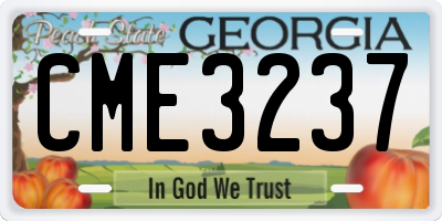 GA license plate CME3237