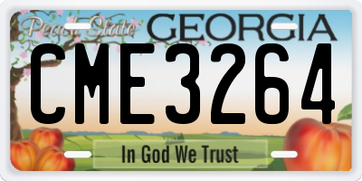 GA license plate CME3264