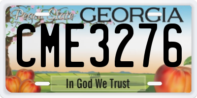 GA license plate CME3276