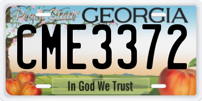 GA license plate CME3372