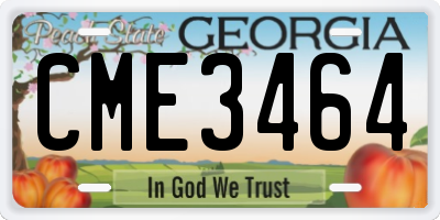 GA license plate CME3464