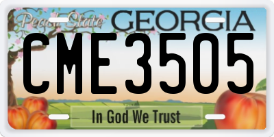 GA license plate CME3505