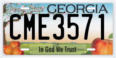 GA license plate CME3571