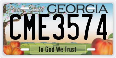 GA license plate CME3574