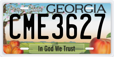 GA license plate CME3627
