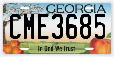 GA license plate CME3685
