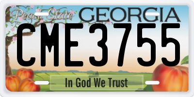 GA license plate CME3755