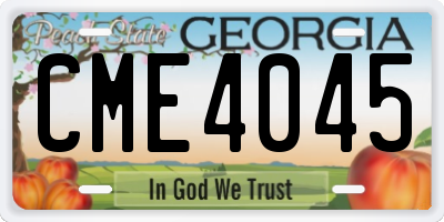 GA license plate CME4045