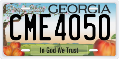 GA license plate CME4050