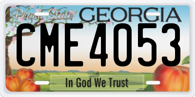 GA license plate CME4053