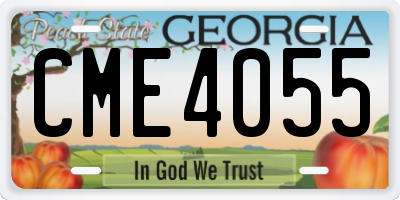 GA license plate CME4055