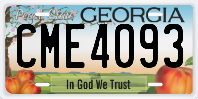 GA license plate CME4093