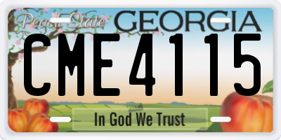 GA license plate CME4115