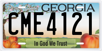 GA license plate CME4121