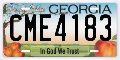 GA license plate CME4183