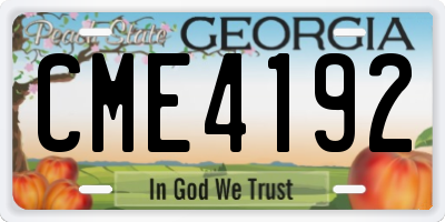 GA license plate CME4192