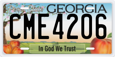GA license plate CME4206