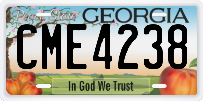 GA license plate CME4238