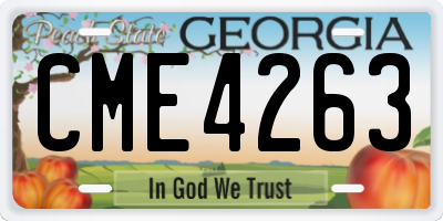 GA license plate CME4263