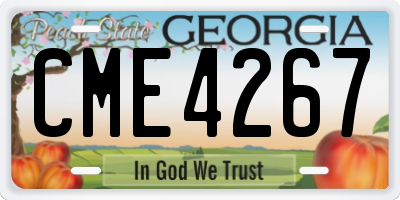 GA license plate CME4267