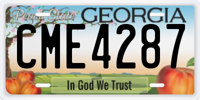 GA license plate CME4287