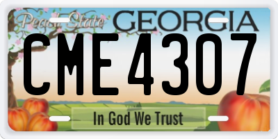 GA license plate CME4307