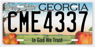 GA license plate CME4337