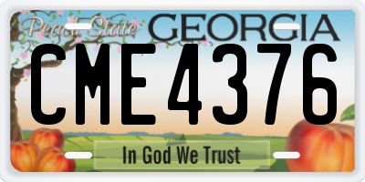 GA license plate CME4376