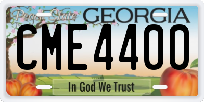 GA license plate CME4400