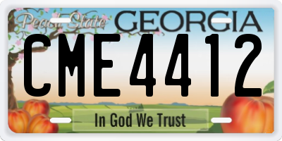 GA license plate CME4412