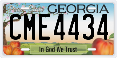 GA license plate CME4434