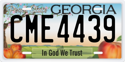 GA license plate CME4439