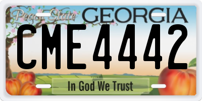 GA license plate CME4442