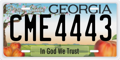 GA license plate CME4443