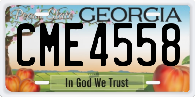 GA license plate CME4558
