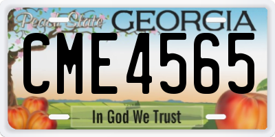GA license plate CME4565