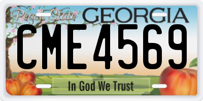 GA license plate CME4569