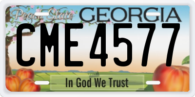GA license plate CME4577