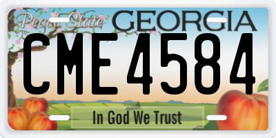 GA license plate CME4584