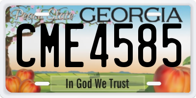 GA license plate CME4585