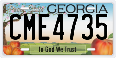 GA license plate CME4735