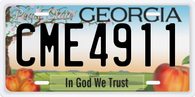 GA license plate CME4911