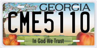 GA license plate CME5110
