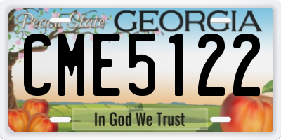 GA license plate CME5122