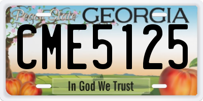 GA license plate CME5125