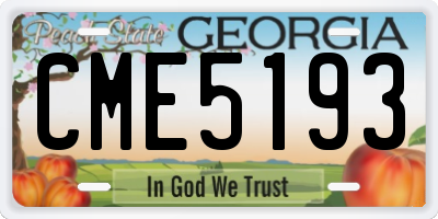 GA license plate CME5193
