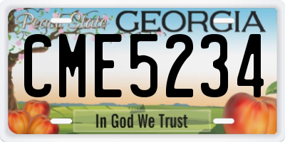 GA license plate CME5234