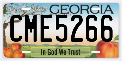 GA license plate CME5266